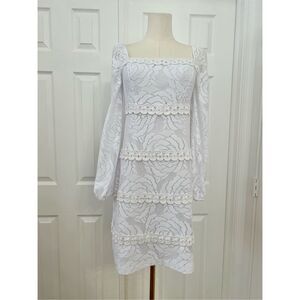 Lilly Pulitzer Zoella White Dress Bungalow Blossom Lace Dress 4